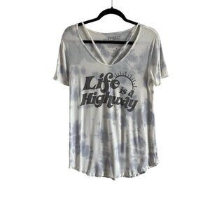 Lyric Culture Red Label Women S Tie Dye Life is a Highway Strappy T-Shirt